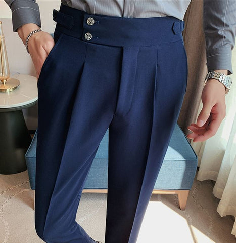 Navy Blue Double Button Gurkha Pant by Italian Vega® – Italianvega®